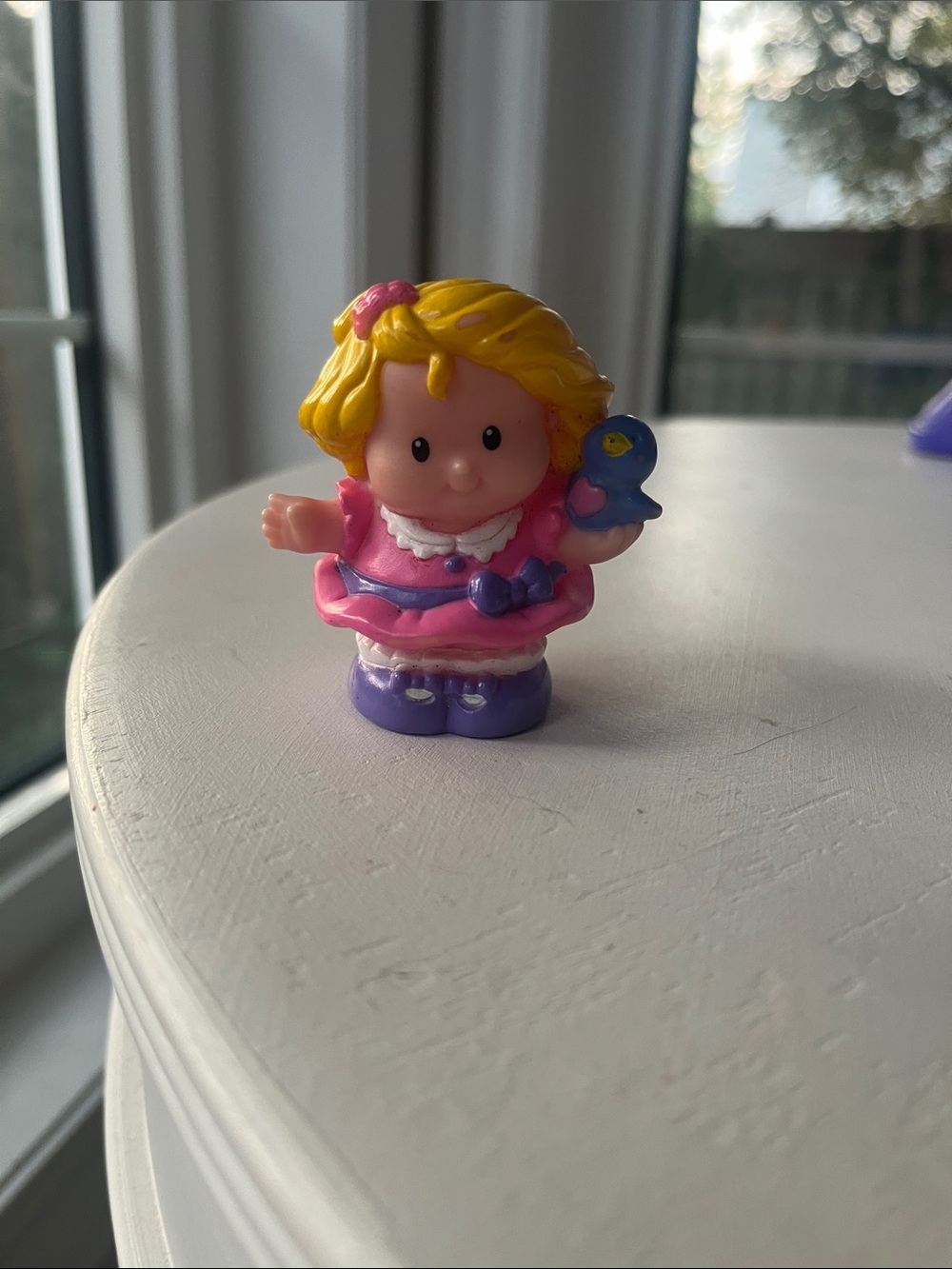 Little People Sarah Lynn Pink Dress Holding Bird